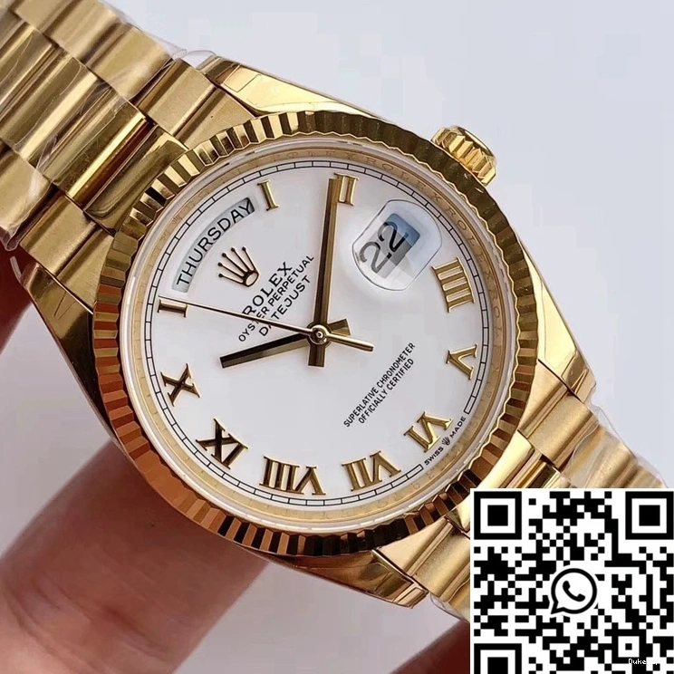 Factory Roman Rolex Dial Scale EW Day-Date M128238 White Time 0506